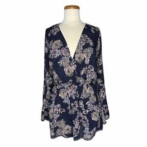 SALE!!!! Lord & Taylor Design Lab blue paisley romper size medium